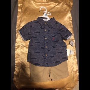 6-9 month old baby shirt and shorts set! Brand new
